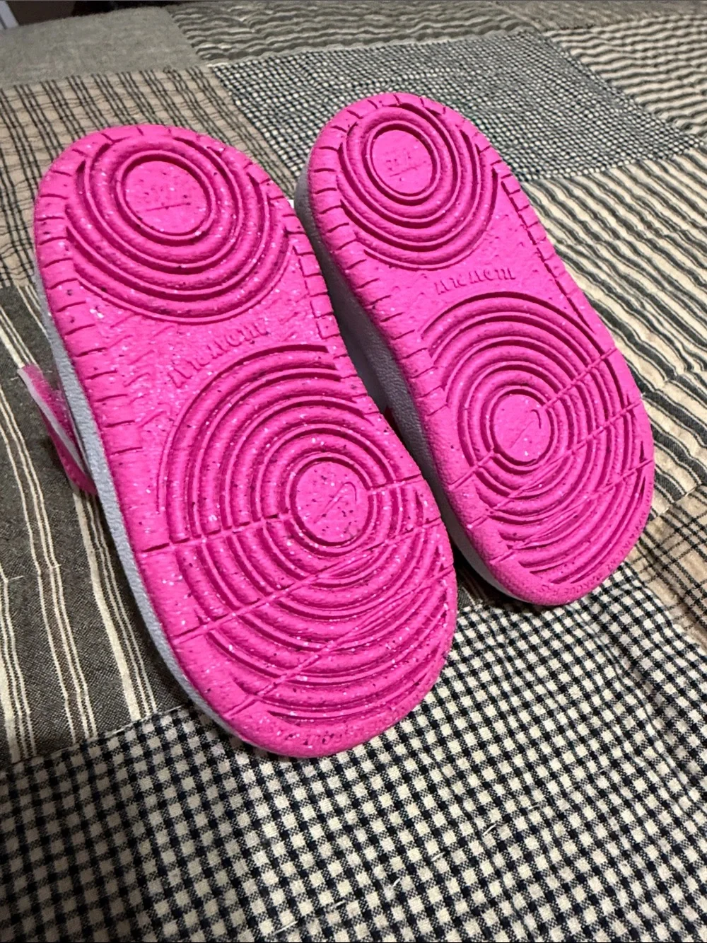Nike Toddler White and Bright Pink Velcro Sneakers
